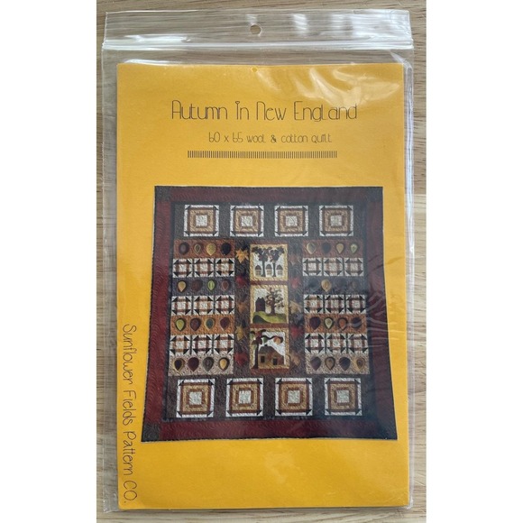AUTUMN IN NEW ENGLAND Wool & Cotton Quilt Pattern ~ Sunflower Fields Pattern Co.