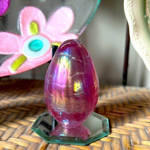 Beautiful pink cracked/ridged type decorative egg