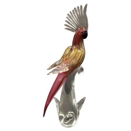 Murano Vintage Art Glass Cockatoo 17"