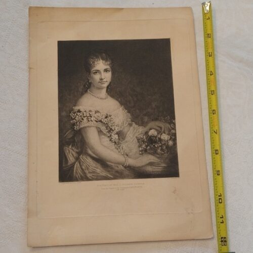 Rare engraving portrait Mrs. J. Coleman Brayton by Daniel Huntington 19 century