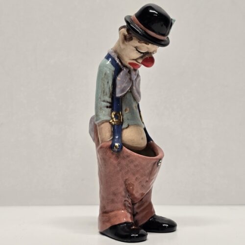 Sad Face Hobo Clown Succulent Planter Hand Painted Ceramic Vintage 70's