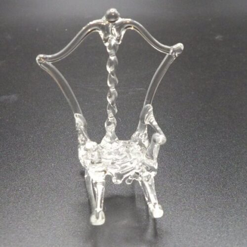 Small Clear Glass Hand Blown Rocking Chair (very fragile)