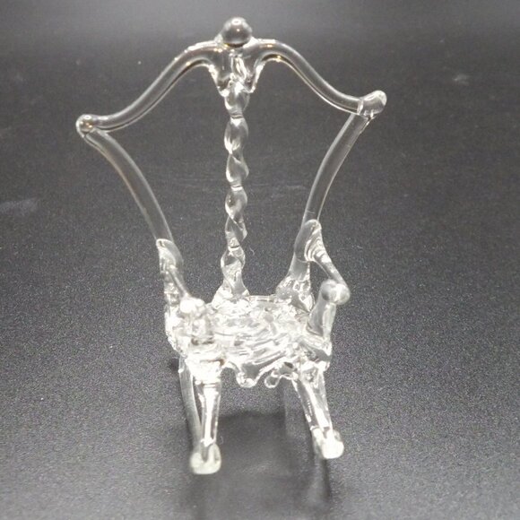 Small Clear Glass Hand Blown Rocking Chair (very fragile) Small Clear Glass Hand Blown Rocking Chair (very fragile)