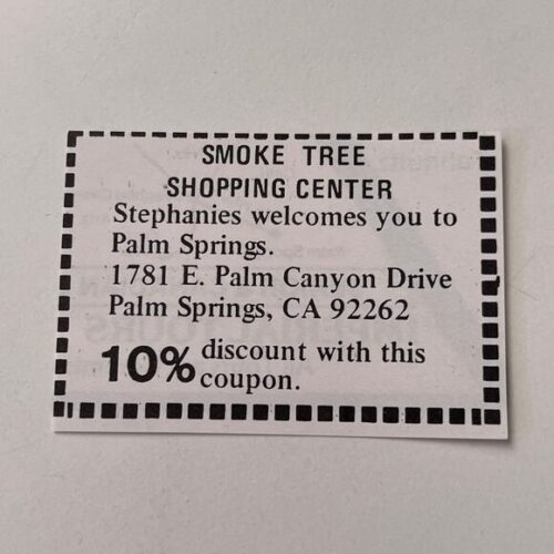Smoke Tree Shopping Center Stephanies Palm Springs 1982 Palm Springs Ad SAI5-S15