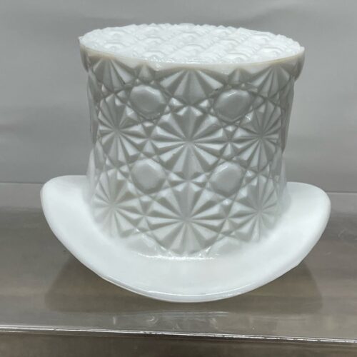 Vintage 1950s Fenton White Milk Glass Top Hat Daisy Dot Pattern Small 4" Planter