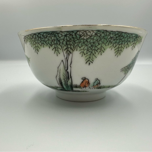 Vintage Chinese Porcelain Bowl Hand-Painted Landscape Scene Marked “China” Vintage Chinese Porcelain Bowl Hand-Painted Landscape Scene Marked “China”