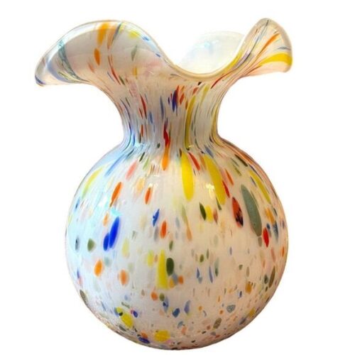 Vintage Collectable Alessandro Coppola Italian Murano Art Glass Vase 11”x 7.5”