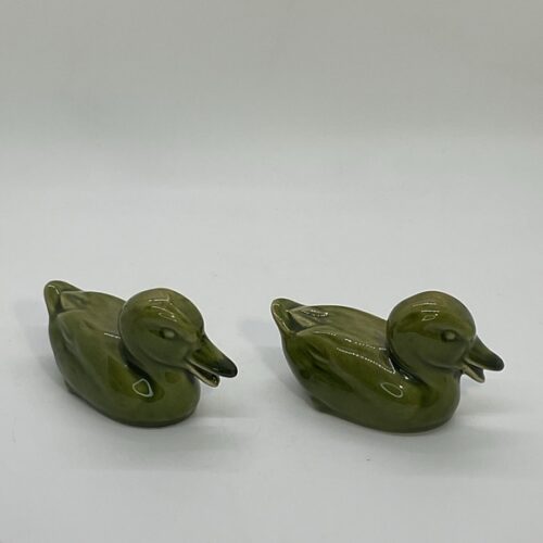 Vintage Rookwood Pottery Green Duck Figurines