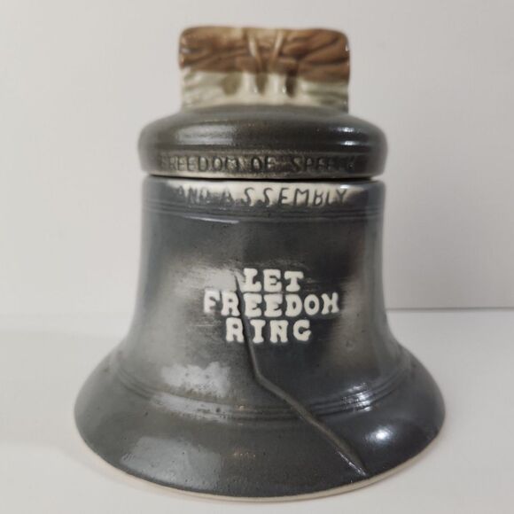 Vintage The House of Webster Eastland Texas Ceramic Liberty Bell Cookie‎ Jar