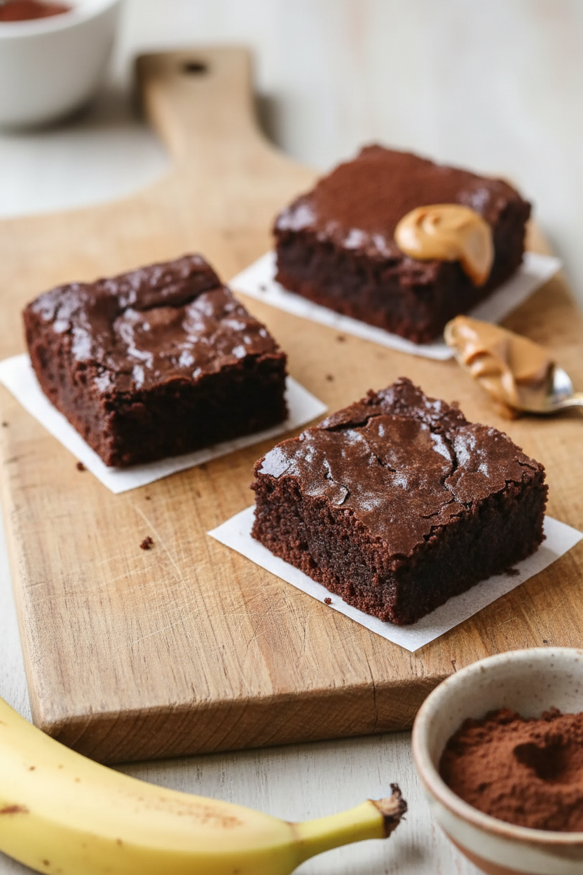 3 Ingredient Banana Brownies Snack On Meat