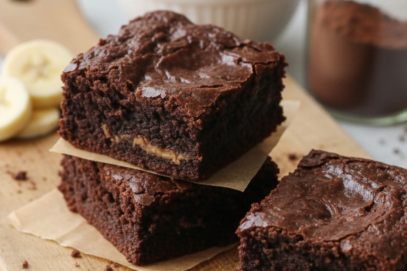 3 Ingredient Banana Brownies Snack On Meat