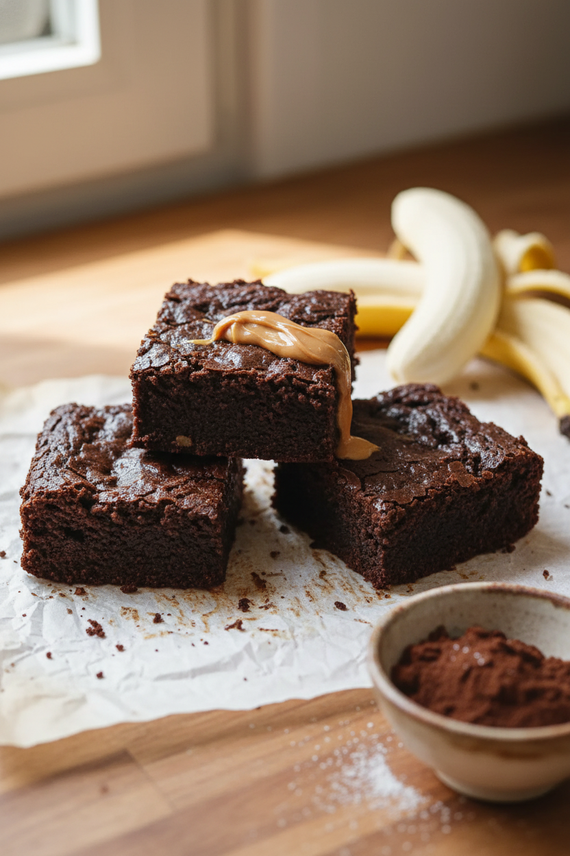 3 Ingredient Banana Brownies Snack On Meat