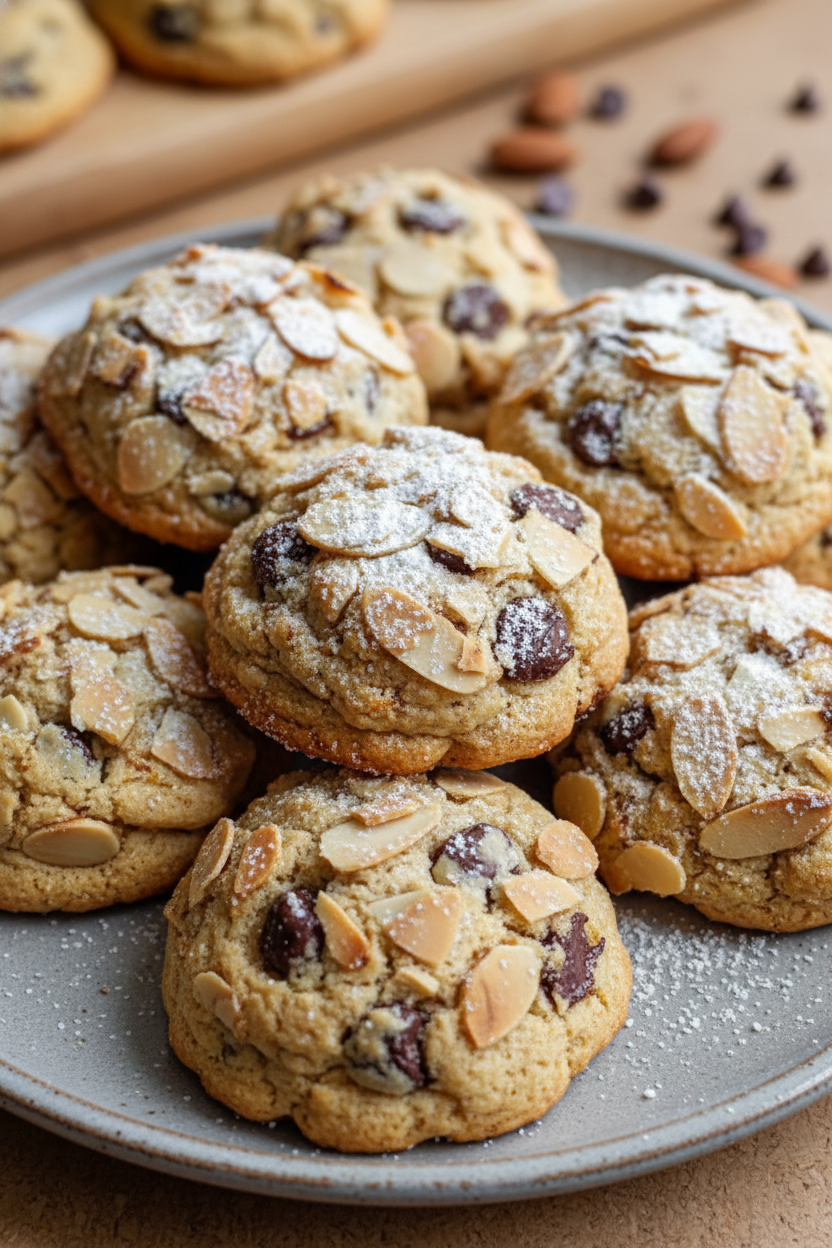Almond Chocolate Chip Cookies Snack On Meat
