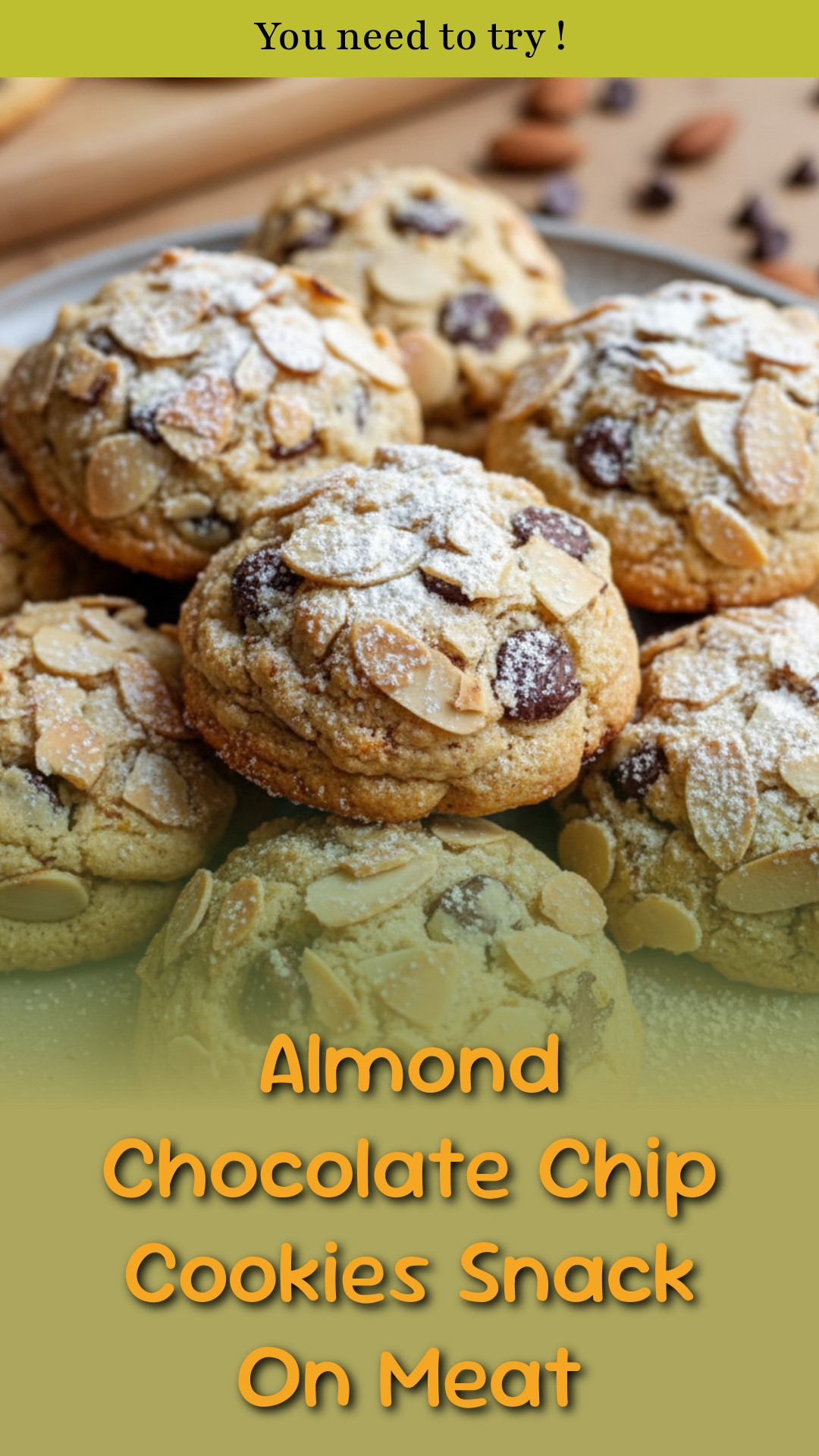 Almond Chocolate Chip Cookies Snack On Meat