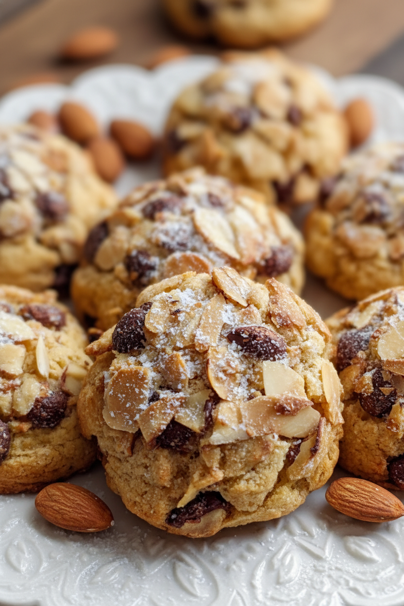 Almond Chocolate Chip Cookies Snack On Meat