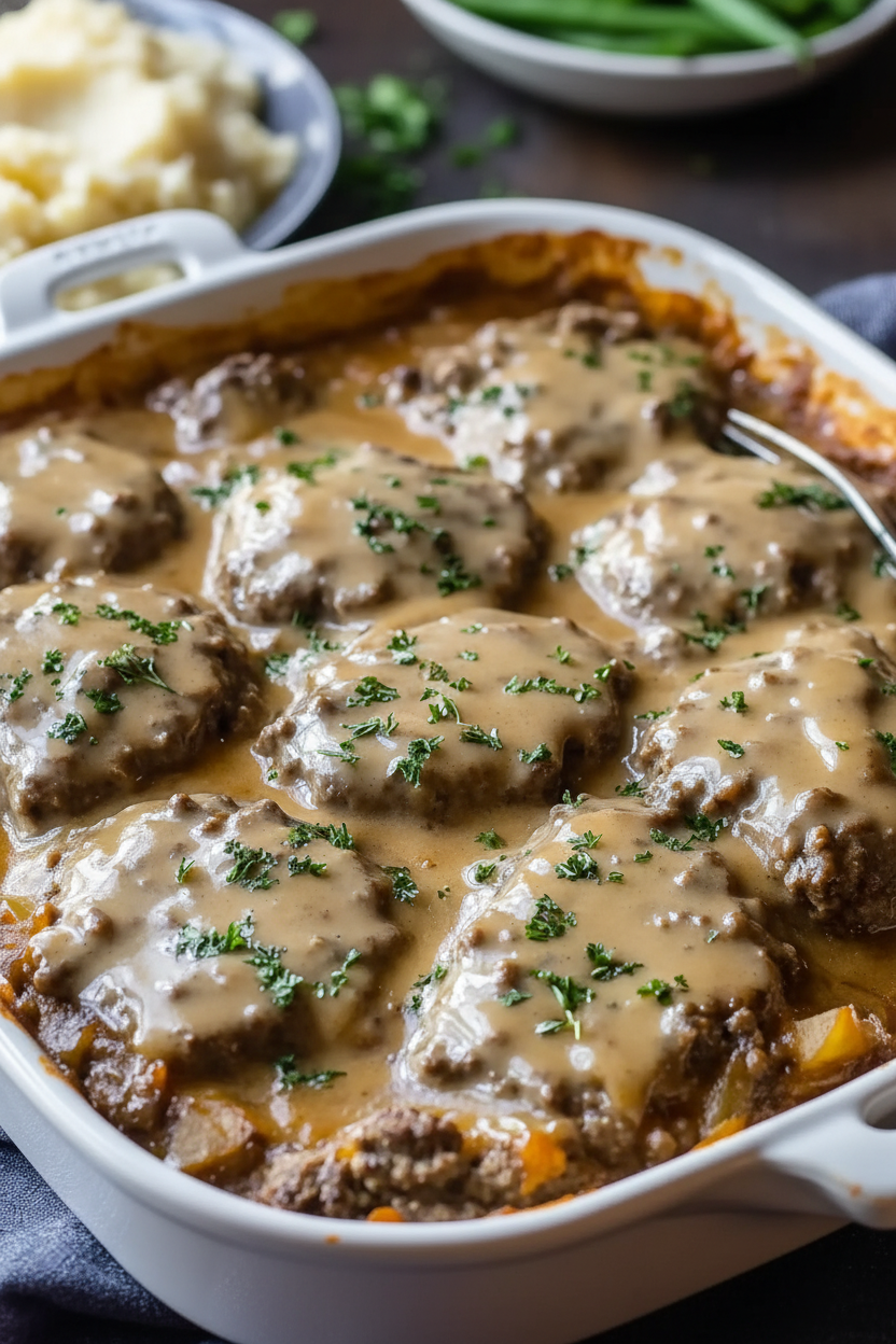 Amish Hamburger Steak Bake Recipe