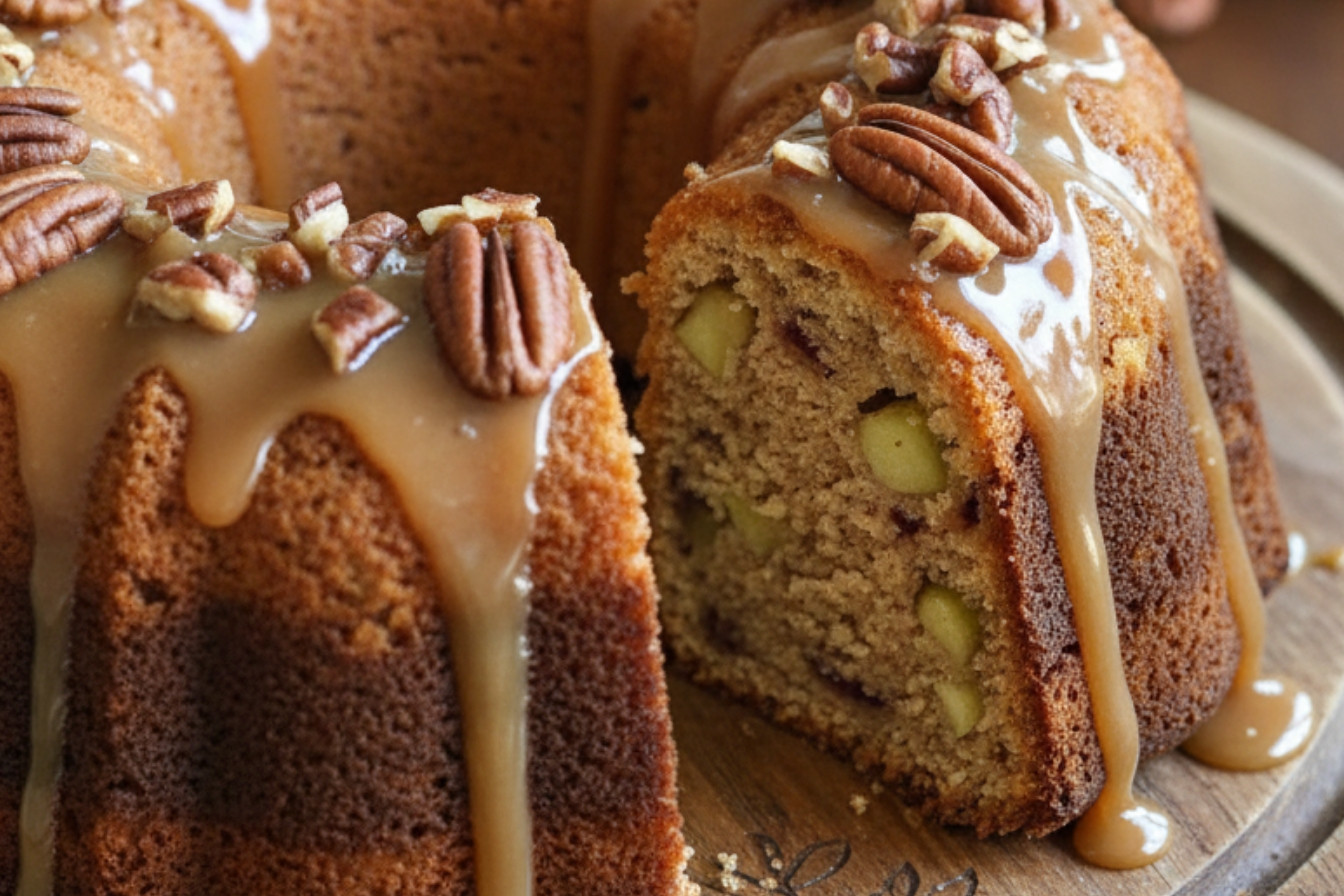 Apple Pecan Cake With Caramel Recipe