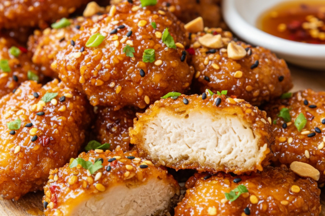 Baked Crunchy Hot Honey Chicken Snack