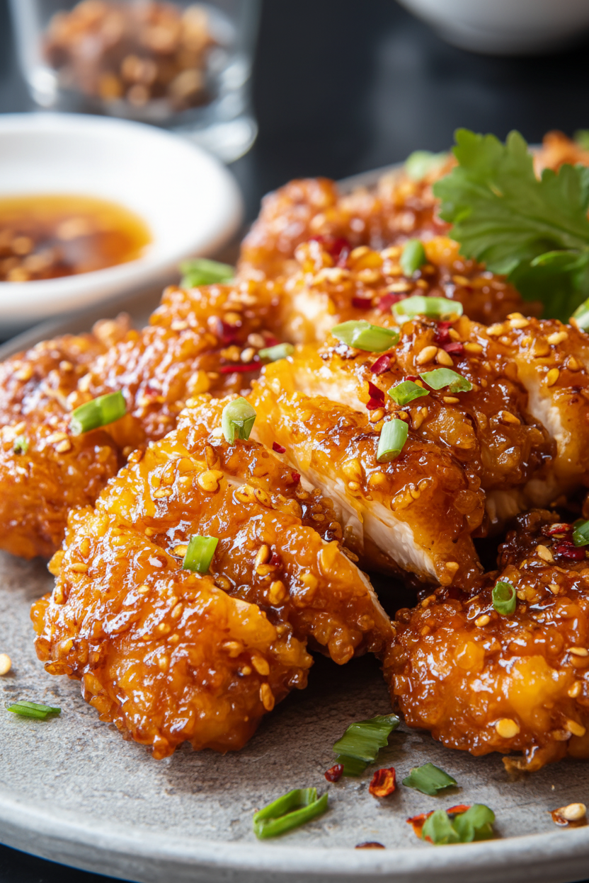 Baked Crunchy Hot Honey Chicken Snack