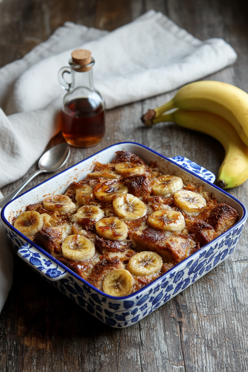 Banana Croissant French Toast Casserole Recipe