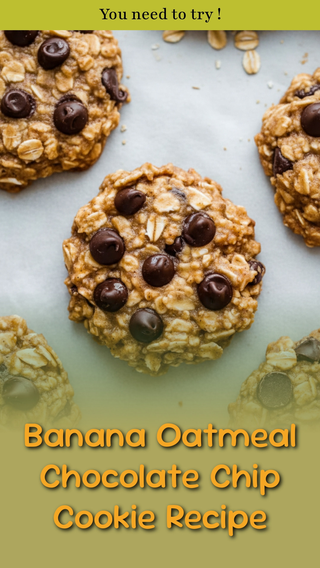 Banana Oatmeal Chocolate Chip Cookie Recipe