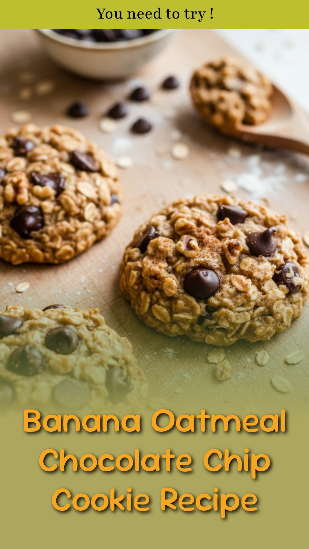 Banana Oatmeal Chocolate Chip Cookie Recipe