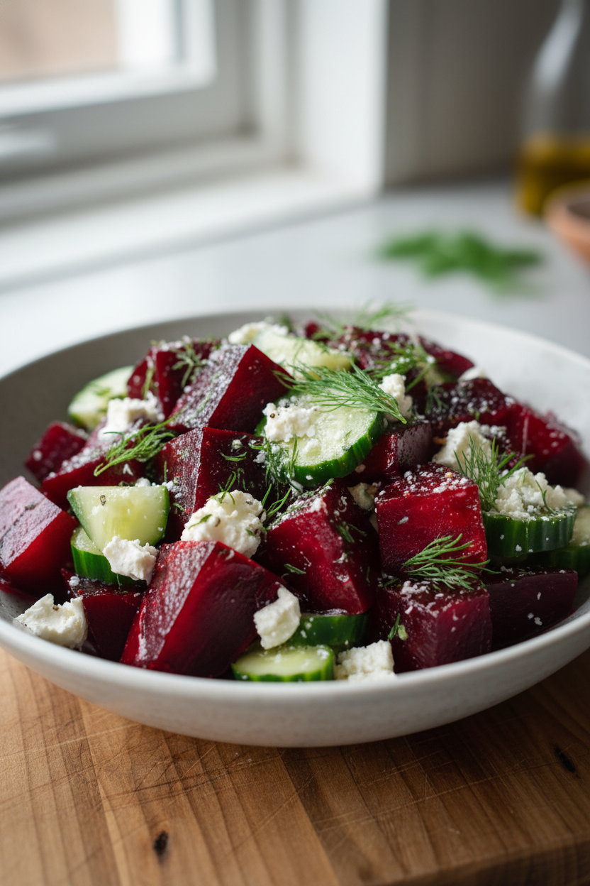 Beet Feta Cucumber Dill Salad Recipe