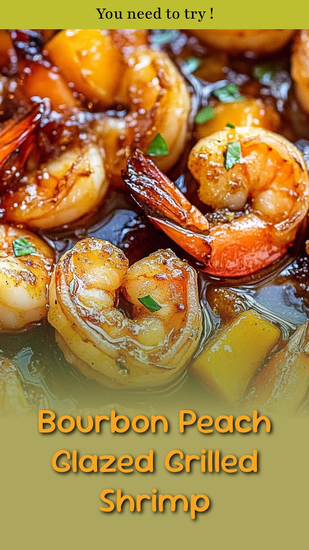 Bourbon Peach Glazed Grilled Shrimp