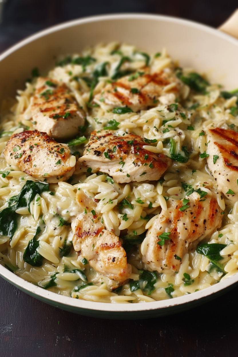 Boursin Orzo with Chicken Recipe