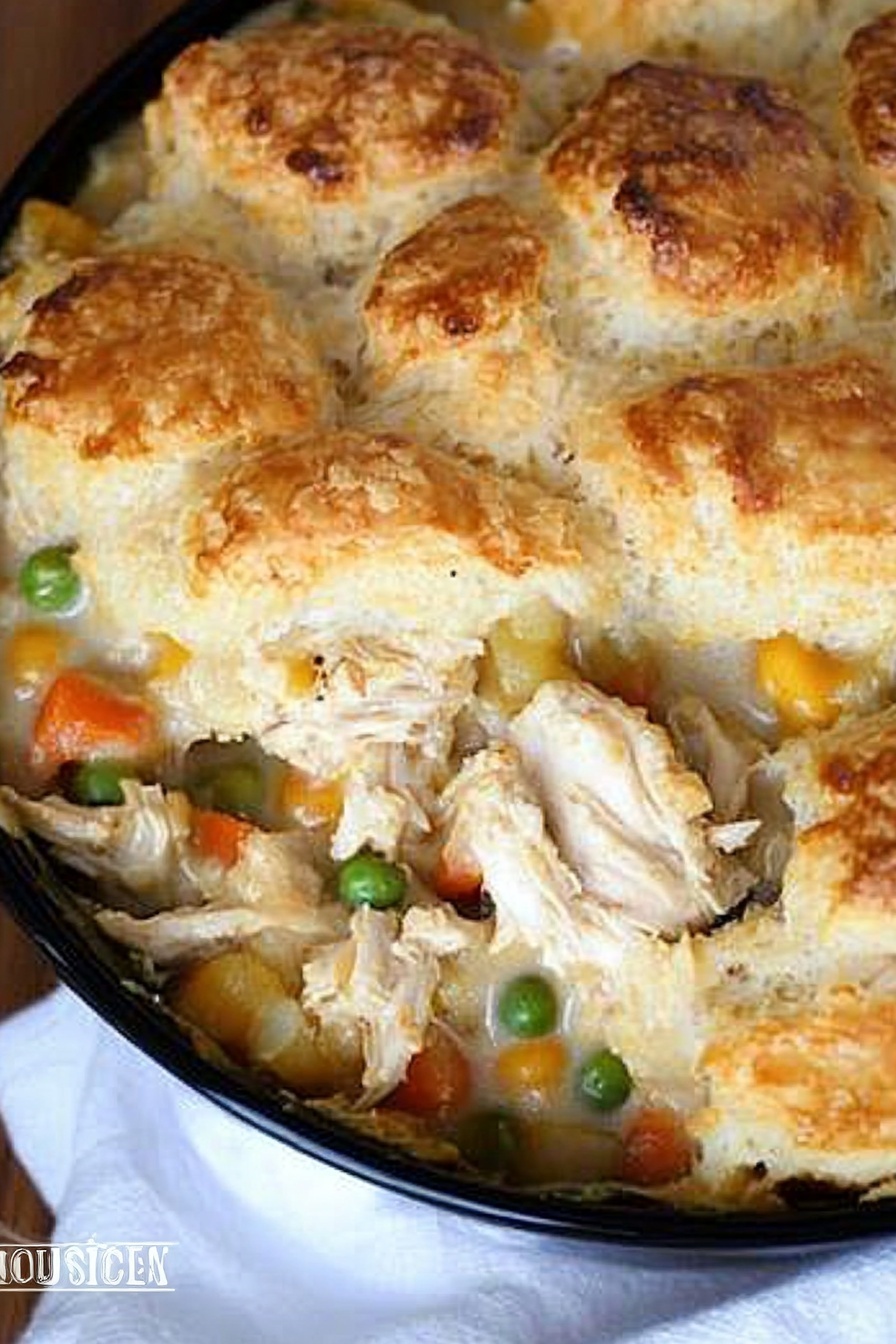 Cheesy Biscuit Chicken Pot Pie