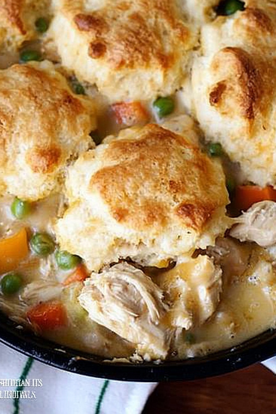 Cheesy Biscuit Chicken Pot Pie