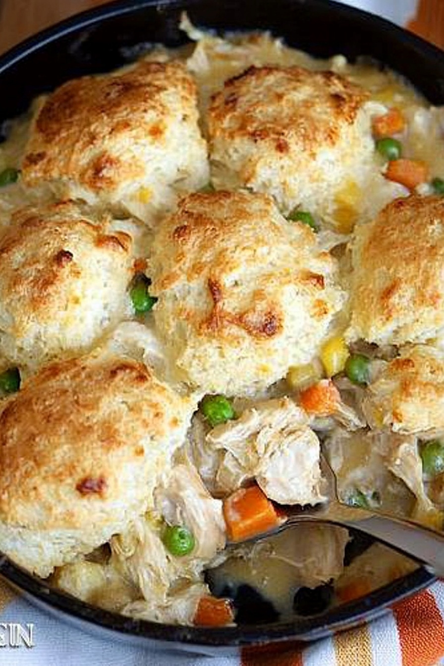 Cheesy Biscuit Chicken Pot Pie