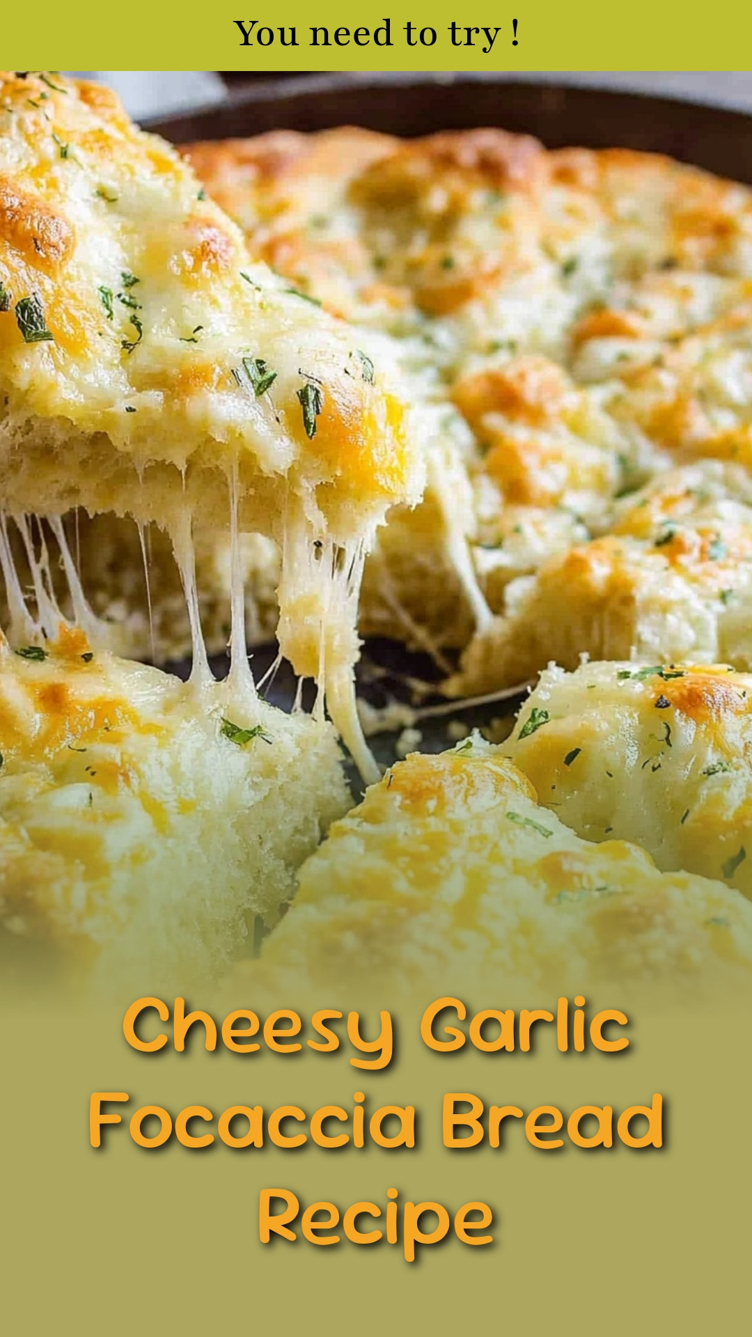 Cheesy Garlic Focaccia Bread Recipe