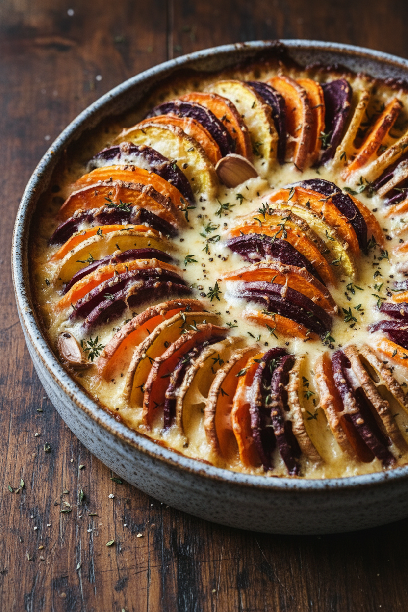 Cheesy Root Vegetable Gratin Recipe