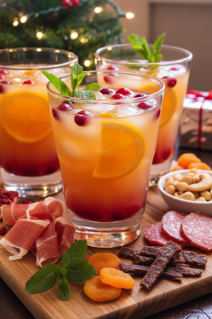 Christmas Morning Punch and Meat Snacks