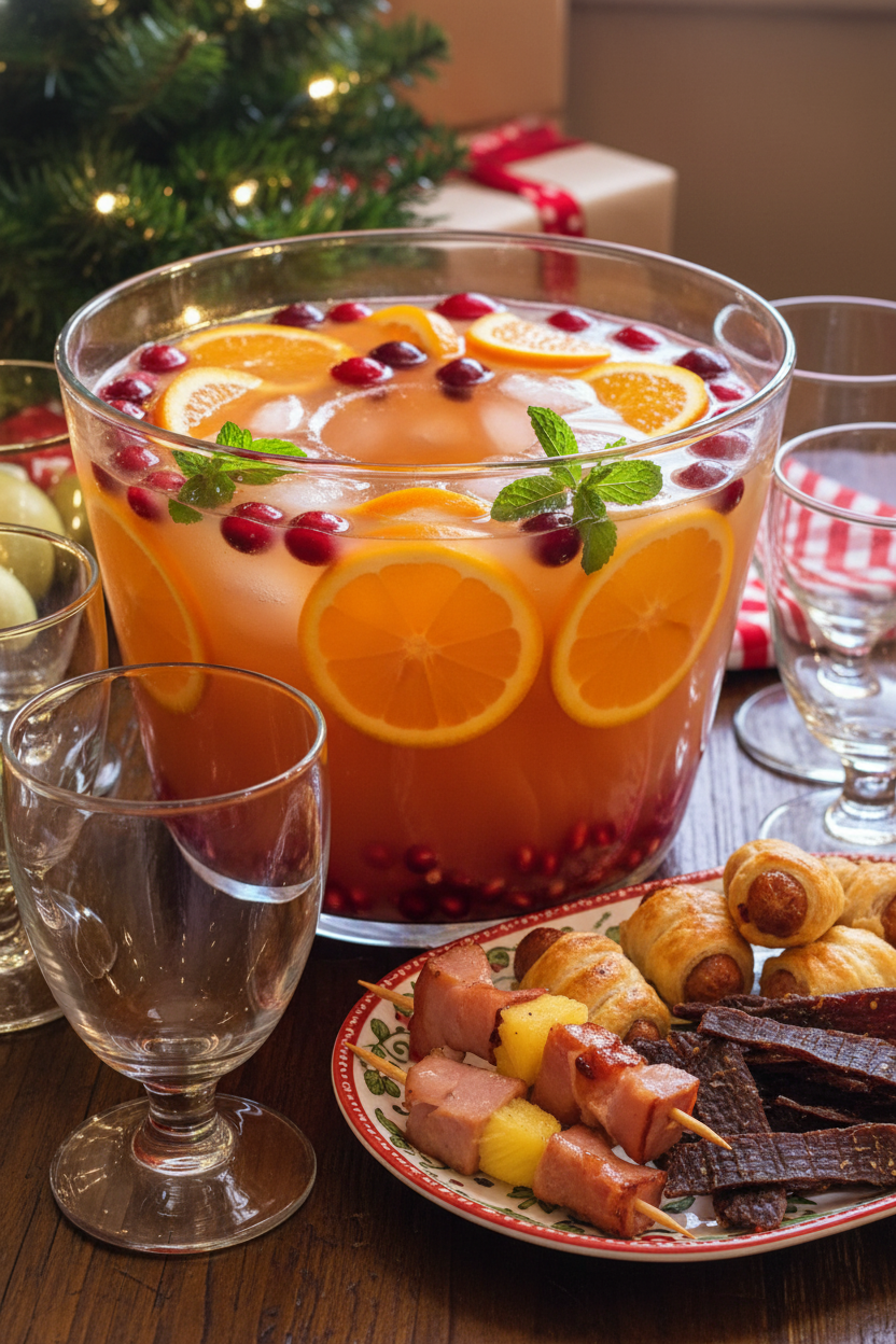 Christmas Morning Punch and Meat Snacks