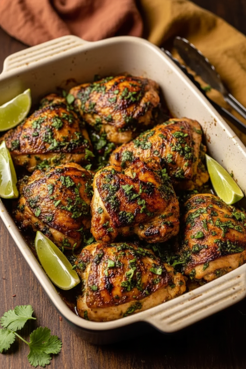 Cilantro Lime Chicken Thighs Juicy Crispy Flavor