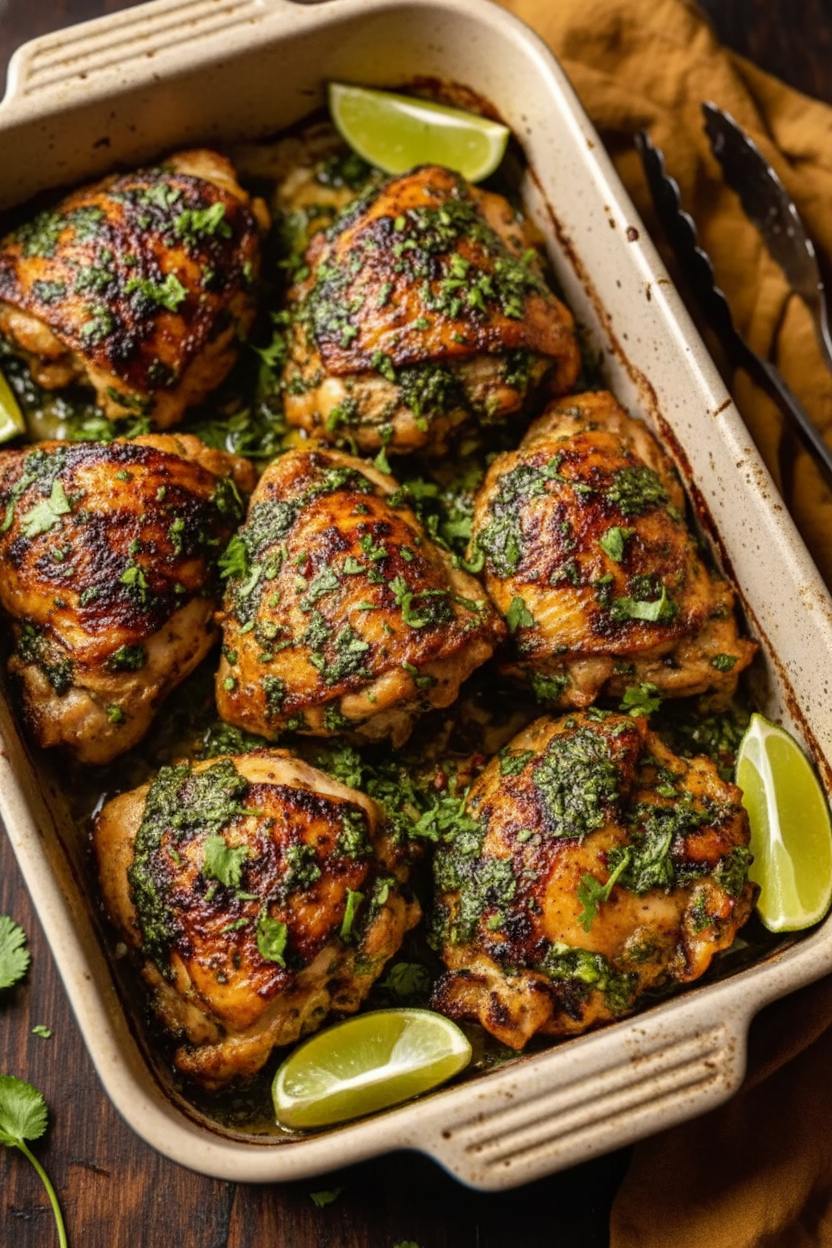 Cilantro Lime Chicken Thighs Juicy Crispy Flavor