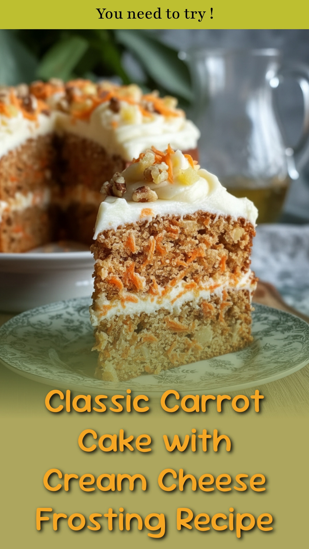 Classic Carrot Cake with Cream Cheese Frosting Recipe