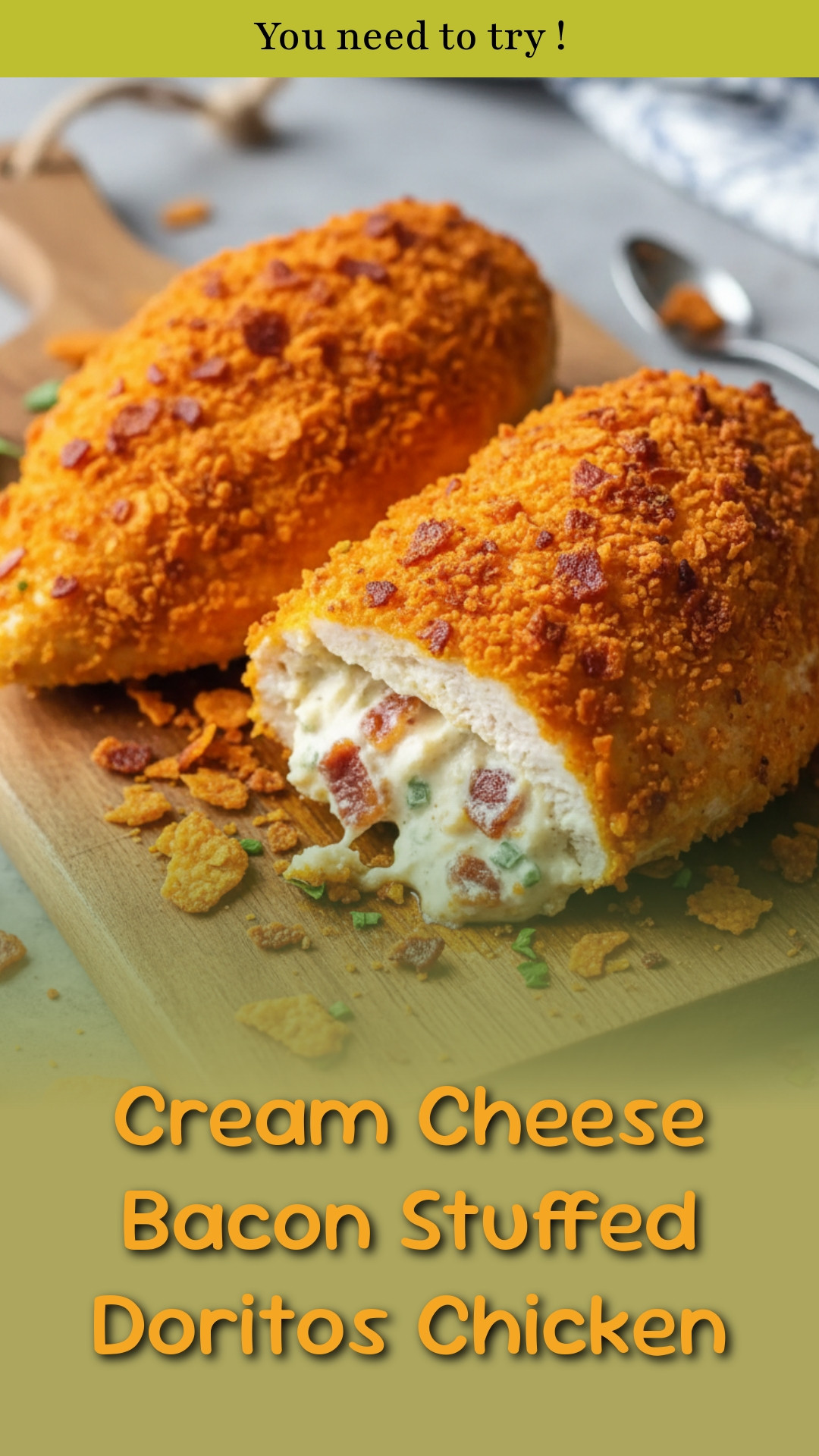 Cream Cheese Bacon Stuffed Doritos Chicken