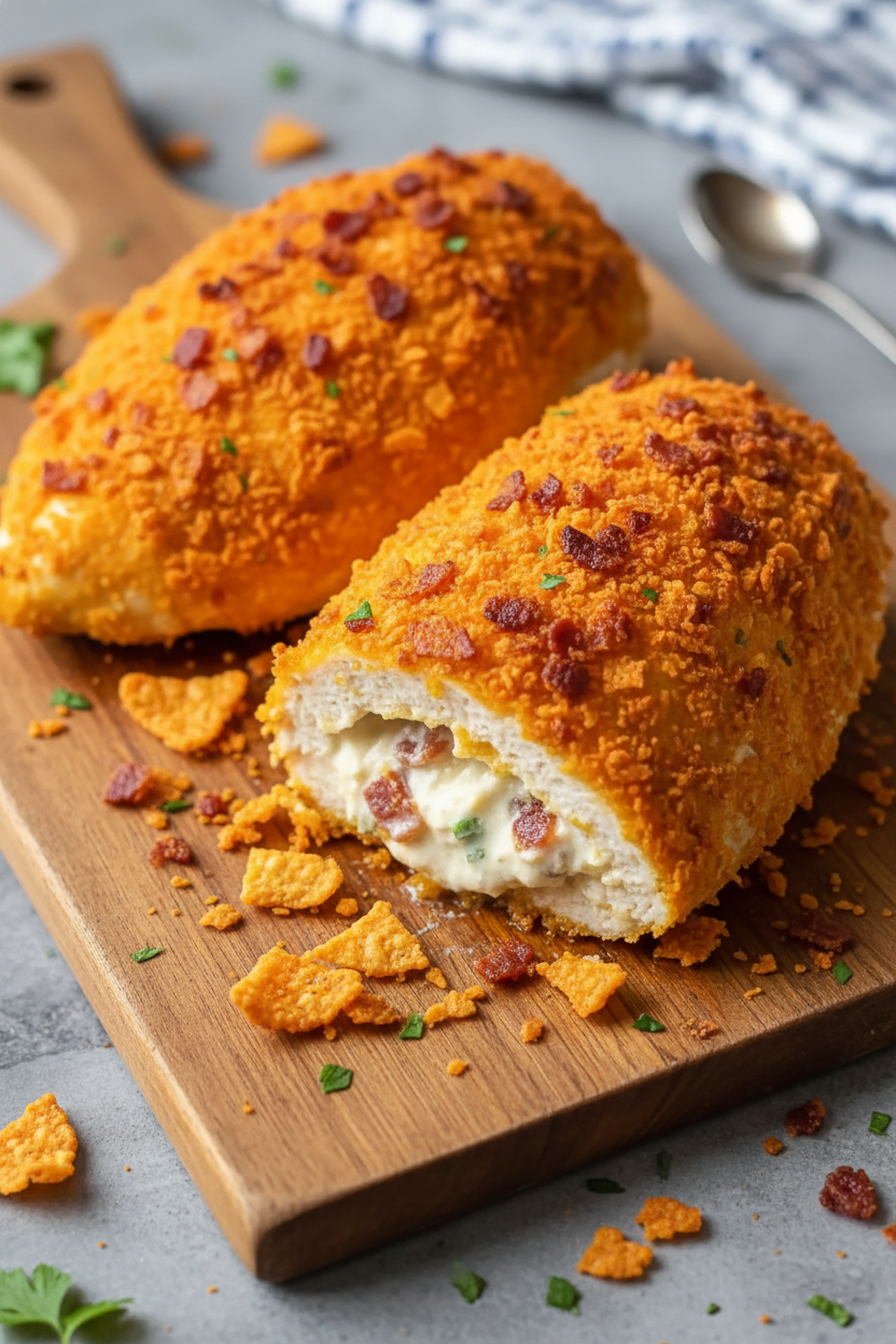 Cream Cheese Bacon Stuffed Doritos Chicken