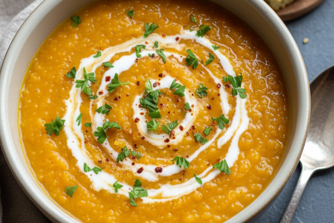 Creamy Carrot Lentil Soup Recipe
