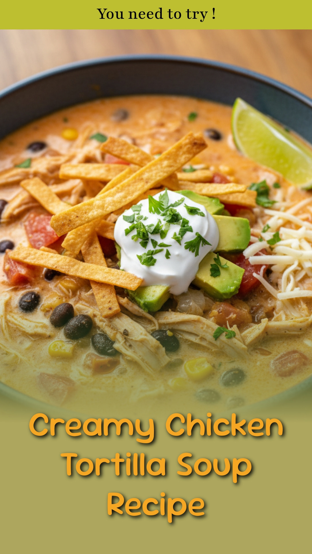 Creamy Chicken Tortilla Soup Recipe