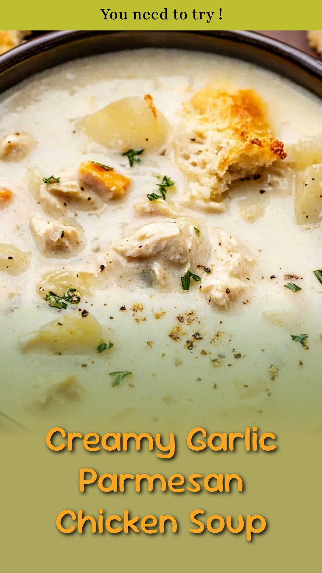 Creamy Garlic Parmesan Chicken Soup