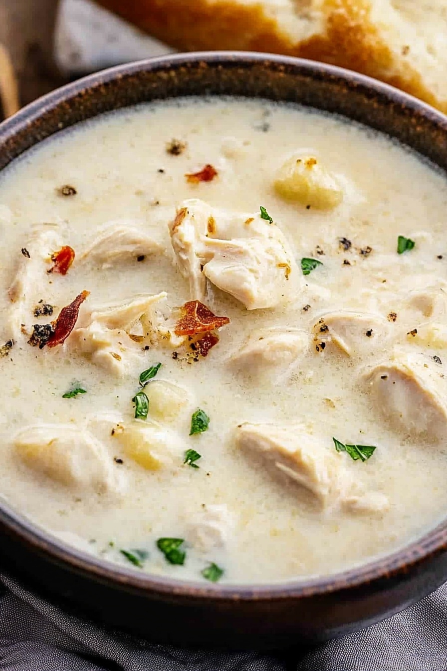Creamy Garlic Parmesan Chicken Soup