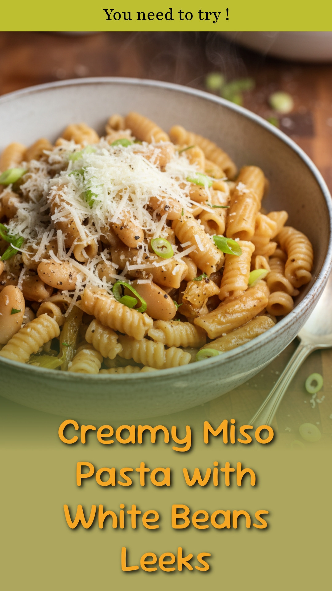 Creamy Miso Pasta with White Beans Leeks