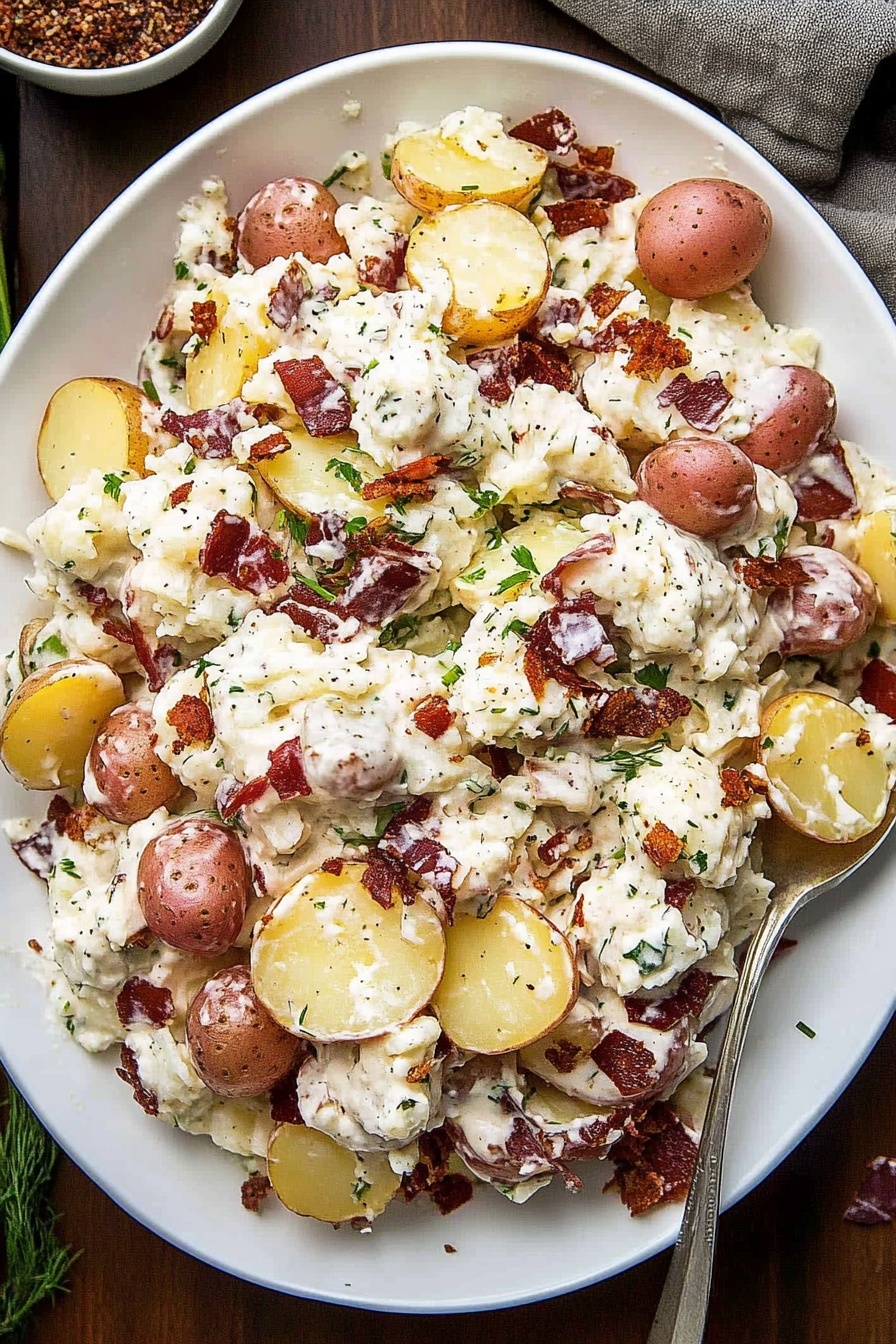 Creamy Smashed Potato Salad Recipe