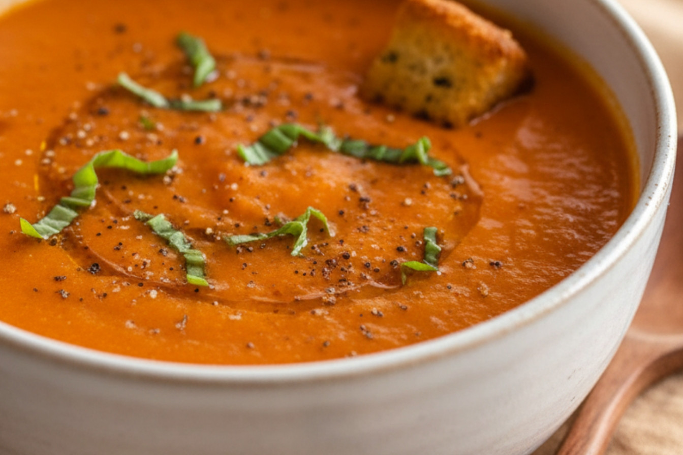 Creamy Tomato Basil Soup With Hidden Veggies