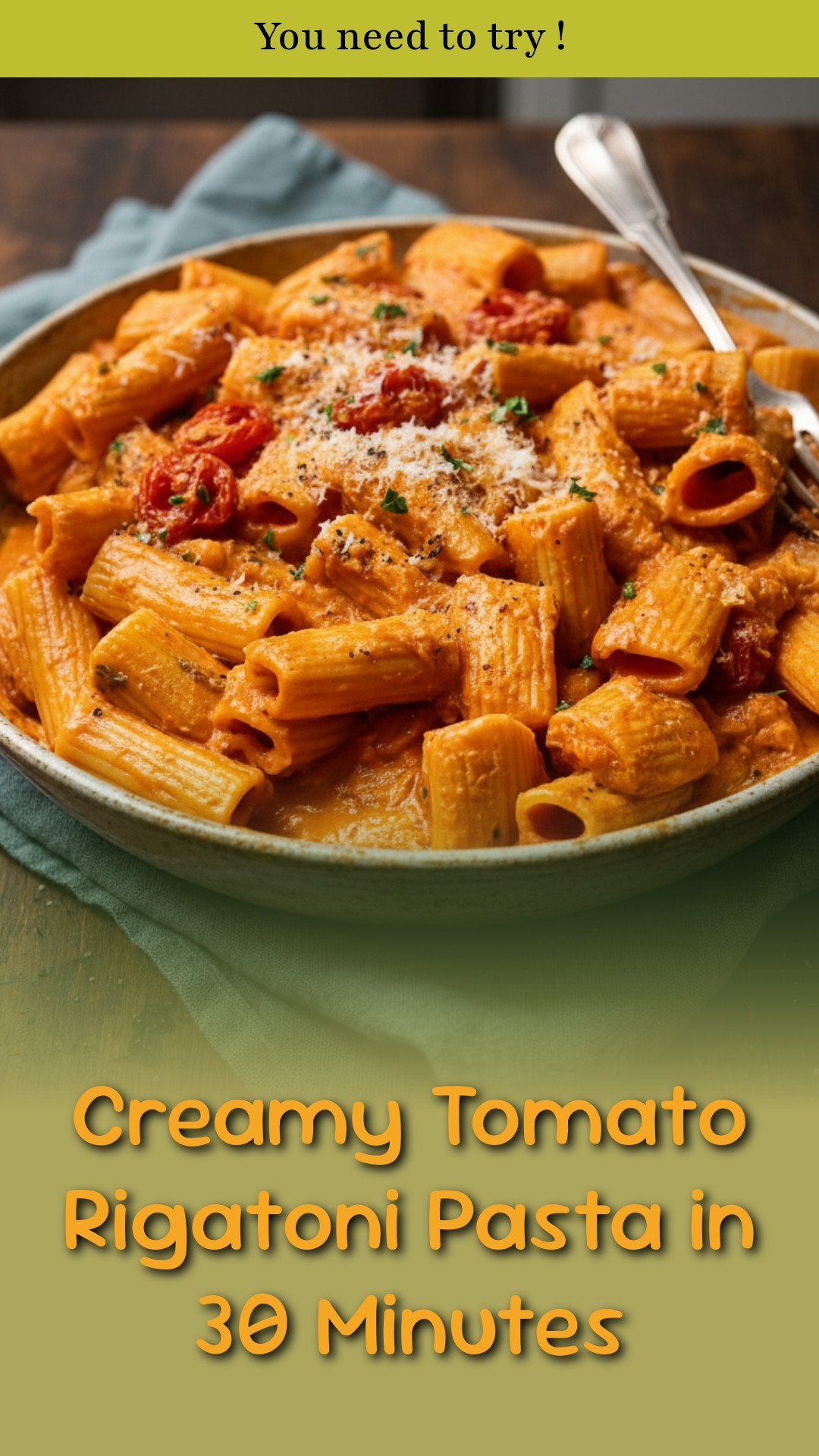 Creamy Tomato Rigatoni Pasta in 30 Minutes