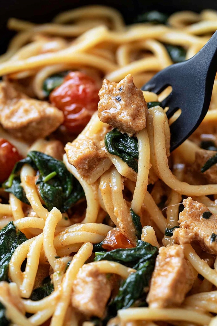 Creamy Tomato Spinach Pasta